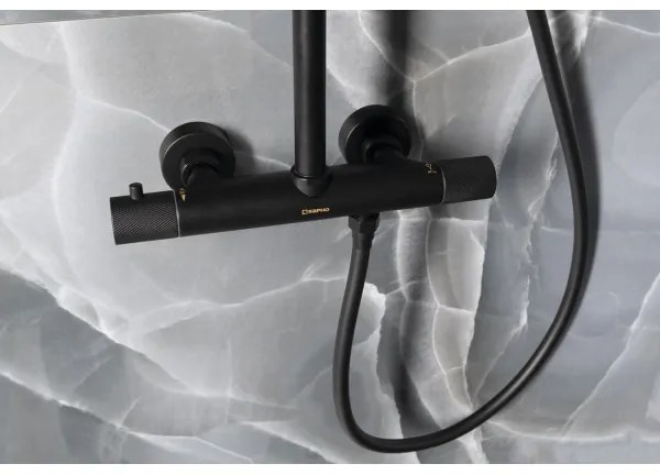 Sapho - Sprchová súprava SOLARIS s batériou, matná čierna
