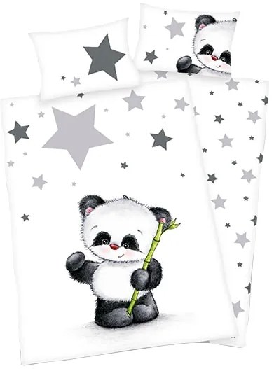 Herding obliečky pre bábätká Panda hviezdičky 135x100,40x60