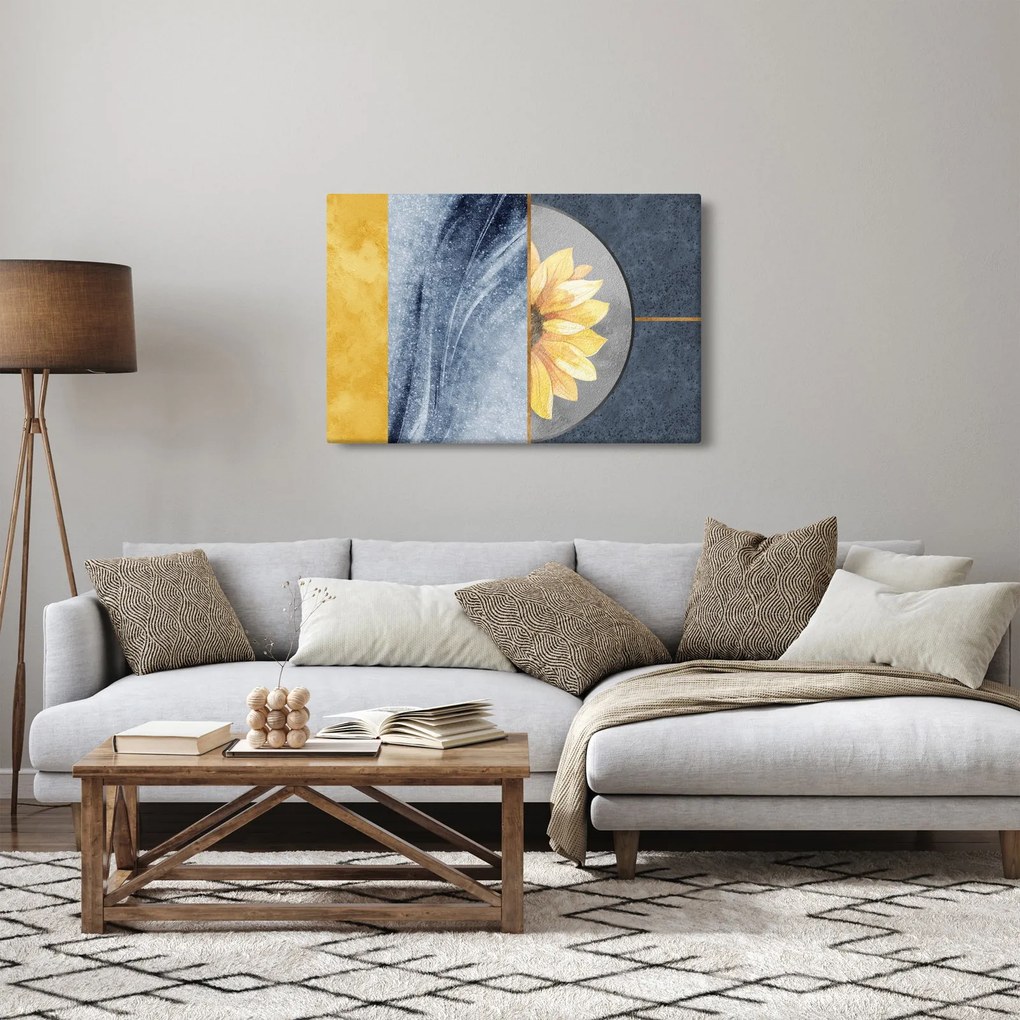 Obraz - Tvary a kvet (90x60 cm)