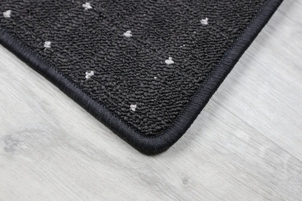 Condor Carpets, Koberec behúň na mieru Udinese antracit, šíre 80 cm, čierna, chodba / predsieň