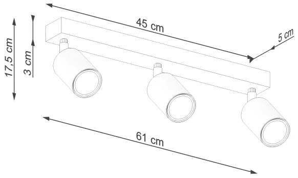 Sollux SL.1293 - Bodové svietidlo VERDO 3xGU10/10W/230V čierna