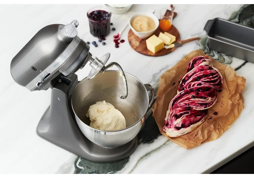Kuchynský robot KitchenAid Artisan 4,8 l, strieborno-sivý, 5KSM175PSEMS