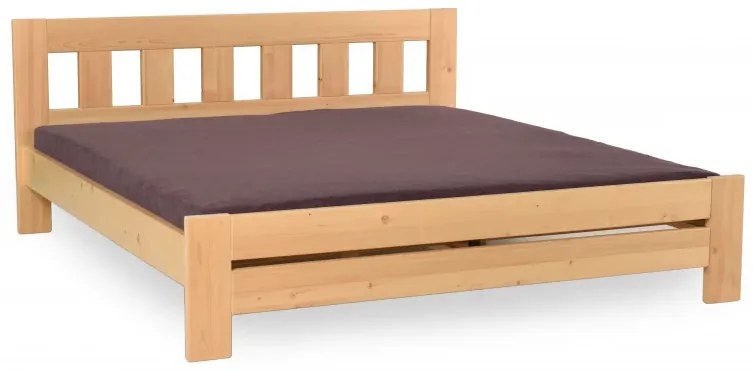 Drevená vyvýšená manželská posteľ KUBA - smrek, 200x180