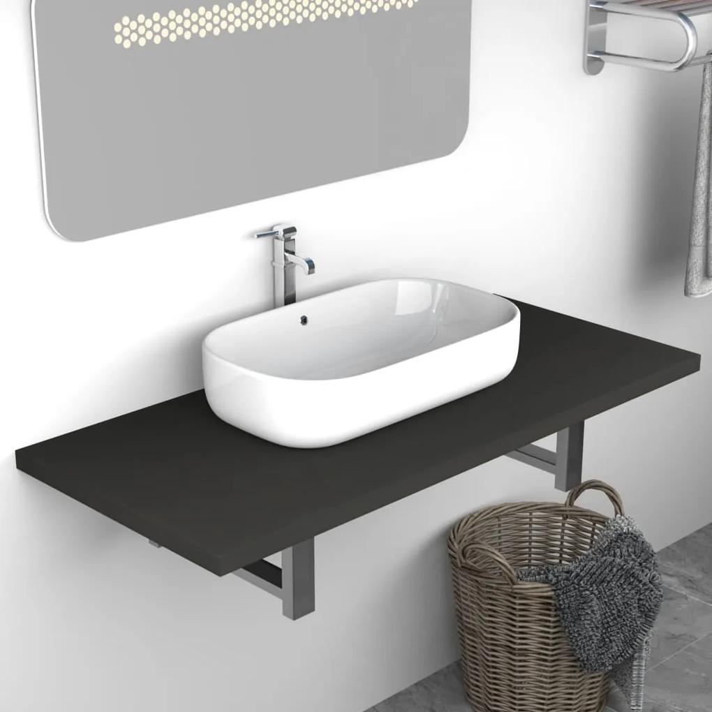 vidaXL Kúpeľňový nábytok, sivý 90x40x16,3 cm