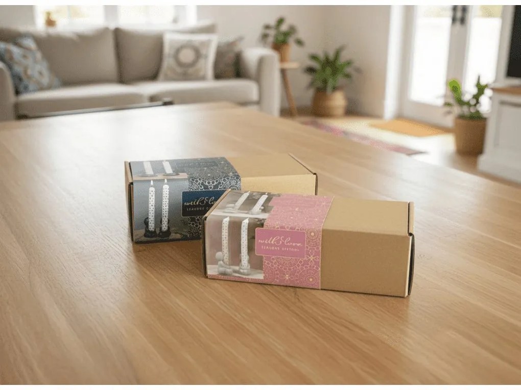 Sada 2 kameninových svietnikov IDEAS 4 SEASONS, čierna