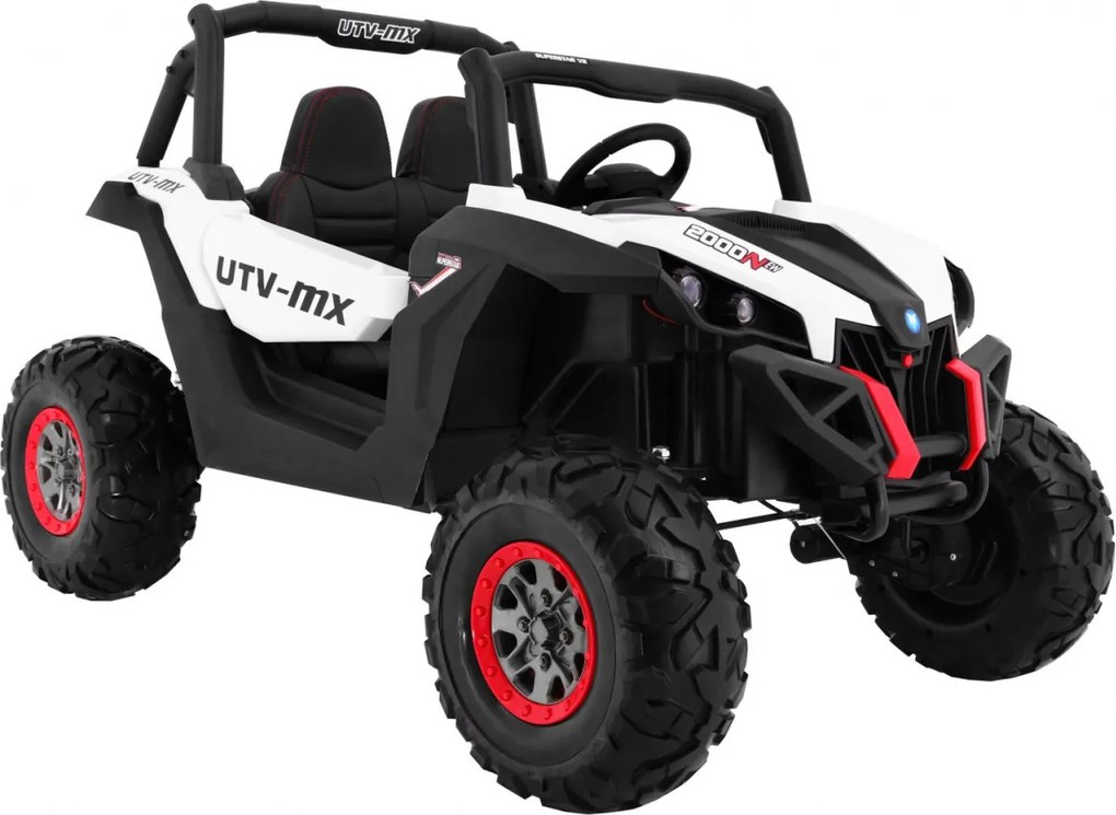 Ramiz Detský kočík SuperStar biely + pohon 4x4 + diaľkové ovládanie + batožinový priestor + MP3 LED + zámok dverí