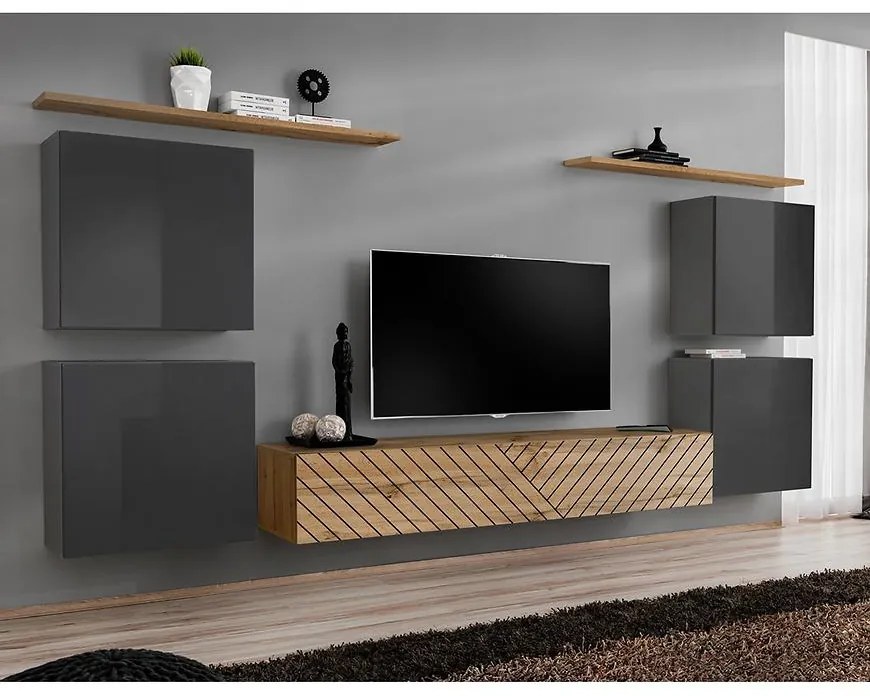 Obývacia Stena Switch IV Line Grafit/Wotan