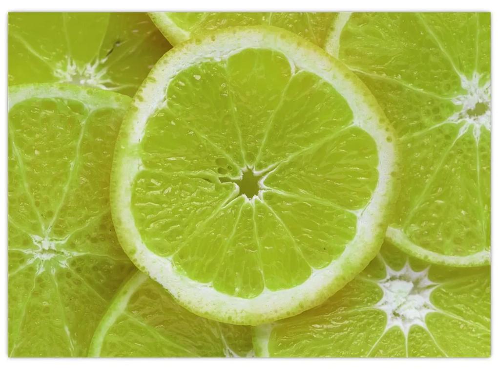 Sklenený obraz - citróny na reze (70x50 cm)