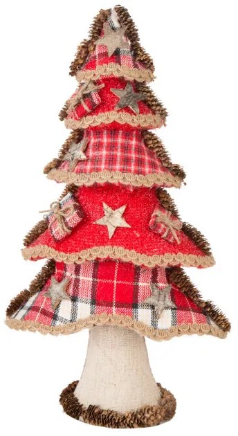 Vianočná dekorácia stromček 86 B naturálny / červený