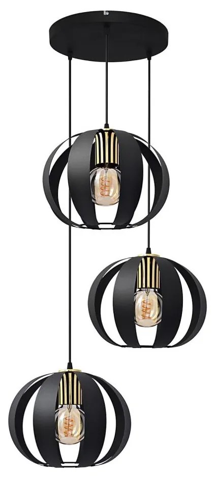 Luster na lanku NEWTON 3xE27/15W/230V čierna