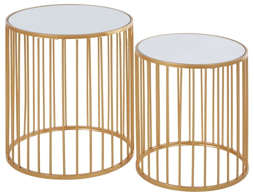 Okrúhle odkladacie stolíky so sklenenou doskou v súprave 2 ks Avantis – Premier Housewares