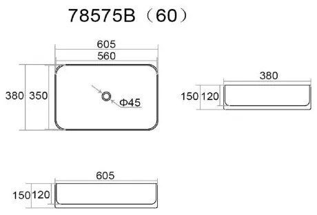 Umývadlo na dosku Kama 60 cm zelené