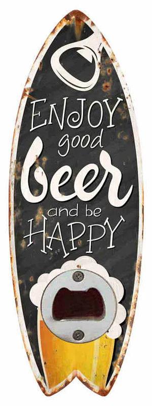 Ceduľa Otvárač na fľaše Enjoy Good Beer and Be Happy