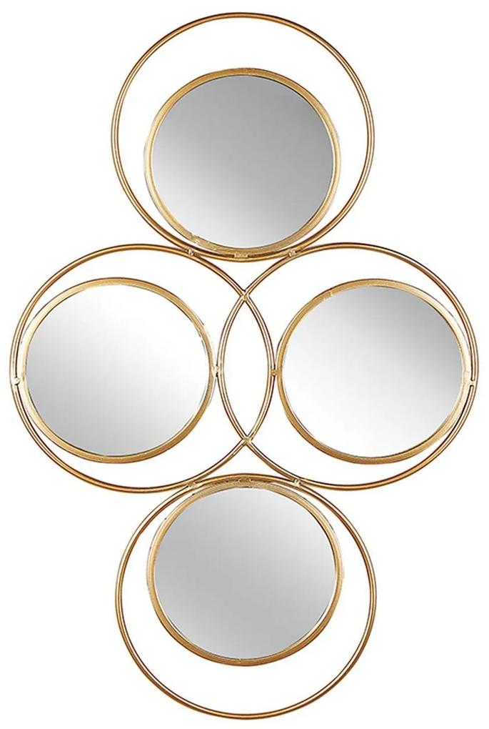 Nástenné zrkadlo zlaté 4-dielne 50 x 80 cm LESCAR Beliani