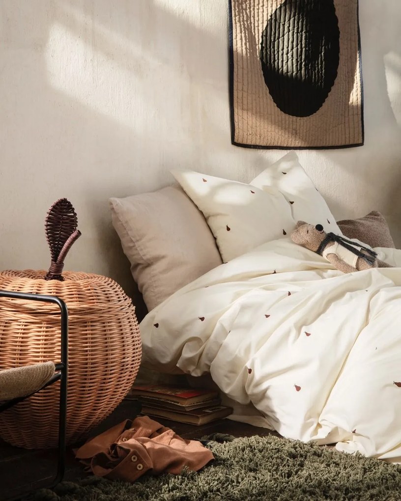 Ferm Living Prútený kôš s vekom Apple
