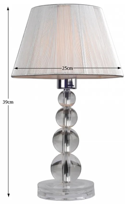 Stolná lampa, strieborná, CINDA TYP 14 MESMPEQ