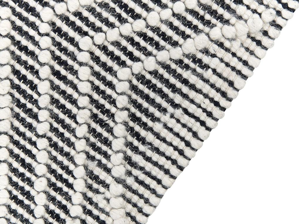 Vlnený koberec 160 x 230 cm sivá/krémová TOPRAKKALE Beliani