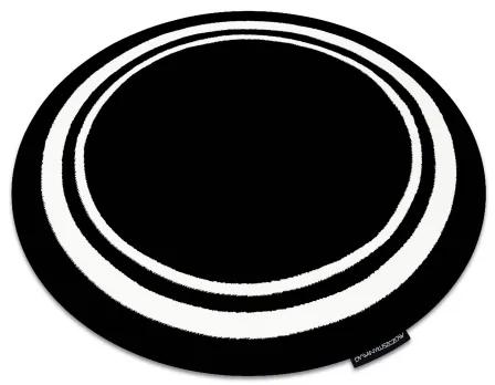 Okrúhly koberec HAMPTON Border rám, čierna Veľkosť: kruh 200 cm