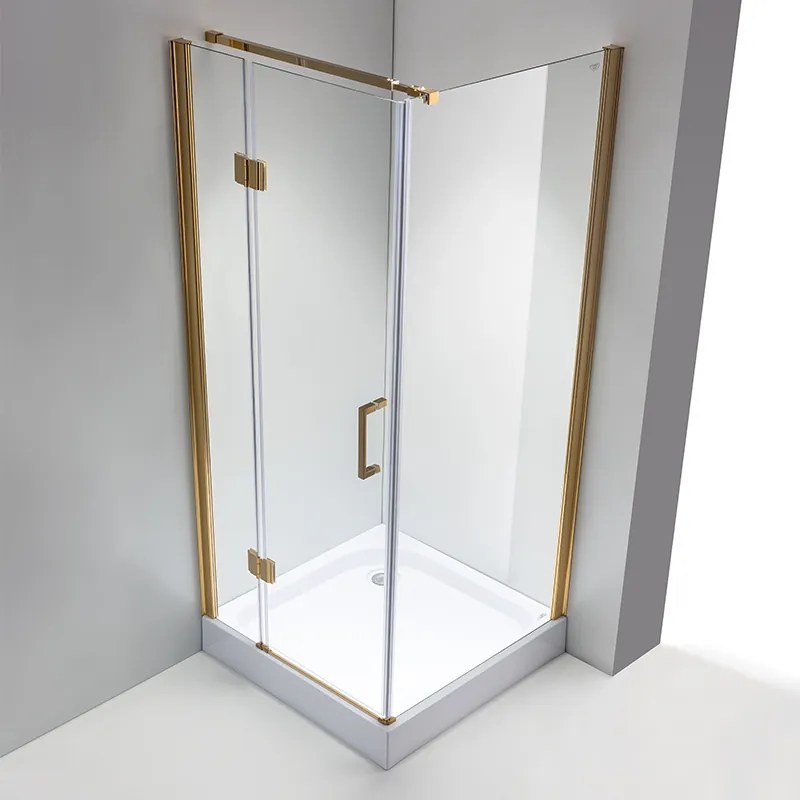 BPS-koupelny Štvorcový sprchový kút KZ1390A GL 80x80 zlatá/transparent - bez vaničky