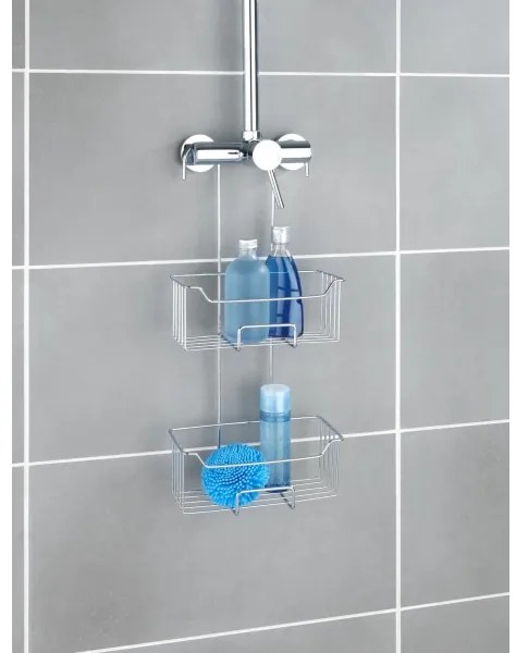 WENKO 24758100 - Sprchová polička MILO 25x55 cm strieborná/priehľadná