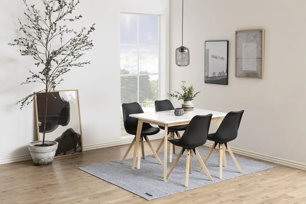 Jedálenský stôl Niecy 120 cm biely lakovaný