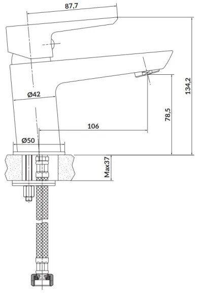 Cersanit S951-048 - Umývadlová batéria MILLE 13,4 cm čierna + výpust