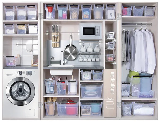 Prosperplast Úložný box, úzký s madlem, systémový NUK, 38x38x38, 44l