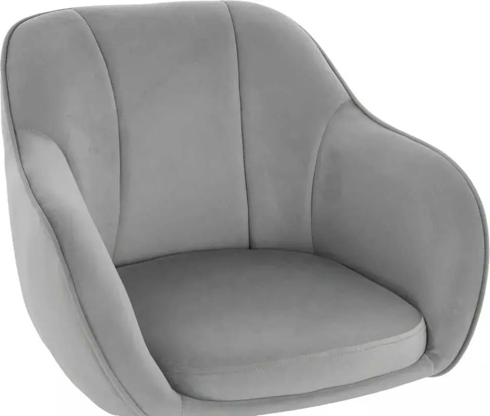 LuxuryForm DESIGN Stolička AVOLA VELUR na čiernej podstave s kolieskami - svetlo šedá