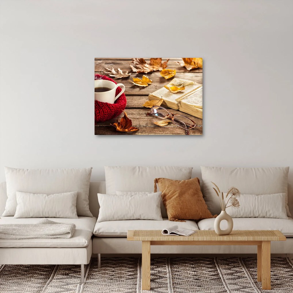 Obraz - Jesenná šálka čaju (70x50 cm)