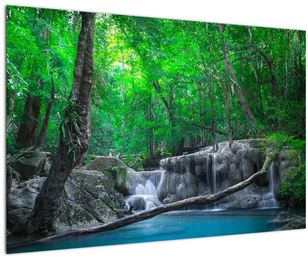 Obraz - Vodopád Erawan, Kanchanaburi, Thajsko (90x60 cm)