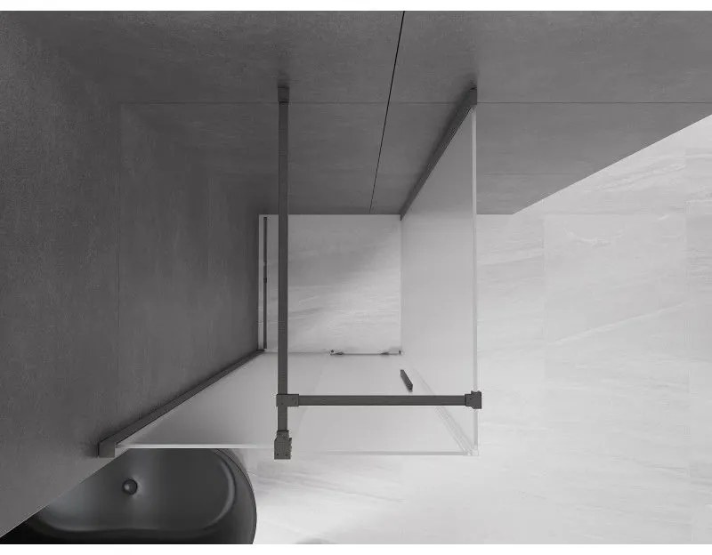 Mexen Velar, sprchový kút s posuvnými dverami 90 x 90 cm, 8mm sklo námraza, grafit brúsený, 871-090-090-31-66