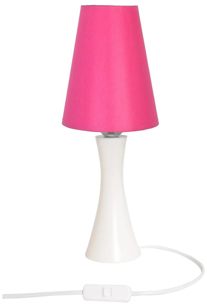 HELLUX Moderná stolná lampa DIANA 2 E27 biela / ružové tienidlo 4110922