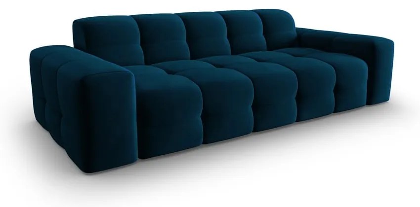 Tmavomodrá zamatová pohovka 222 cm Kendal - Micadoni Home