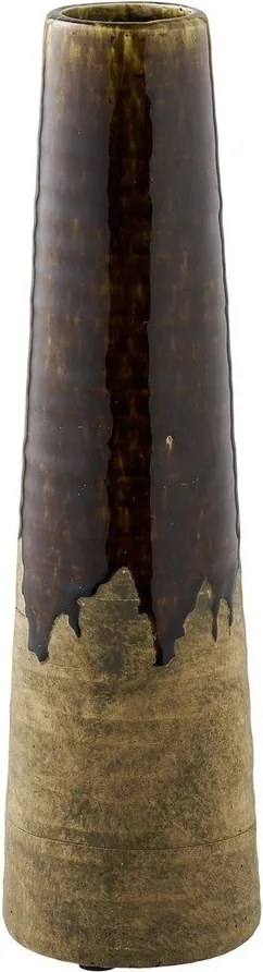 Hnedá keramická vysoká váza (výška 39 cm) – House Nordic
