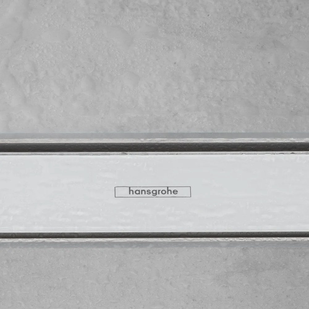 HANSGROHE RainDrain Match vrchná sada sprchového žľabu 120 cm, s výškovo nastaviteľným rámom, biela, 56042450