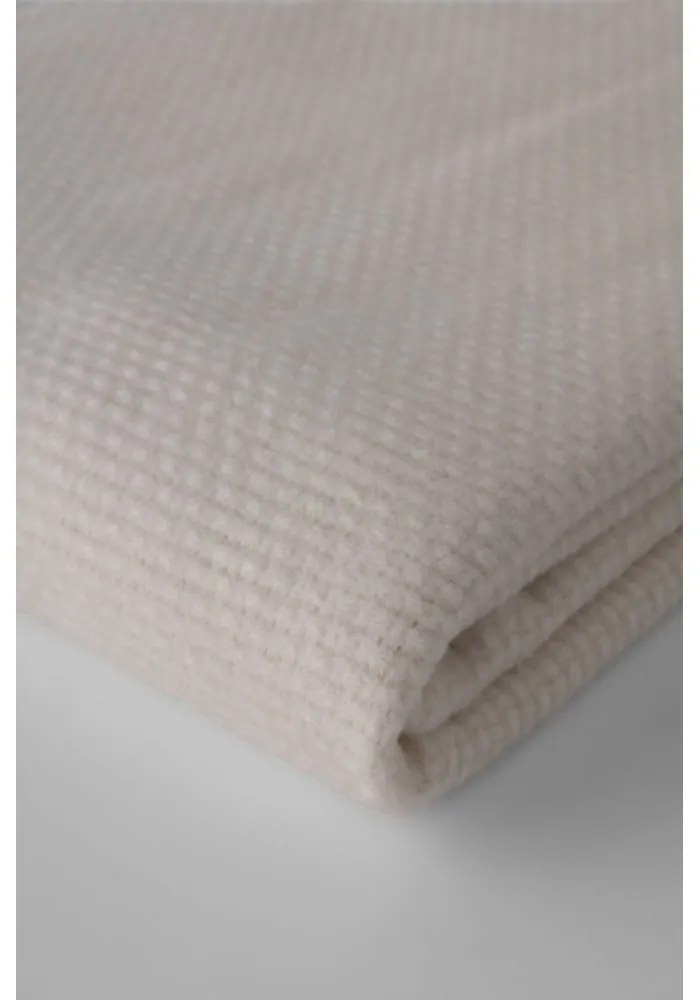 Krémovobiely pléd s podielom bavlny Euromant Zen, 140 x 180 cm