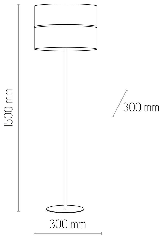 TK-LIGHTING Stojacia moderná lampa LINOBIANCO, 1xE27, 60W, guľatá, hnedá/biela