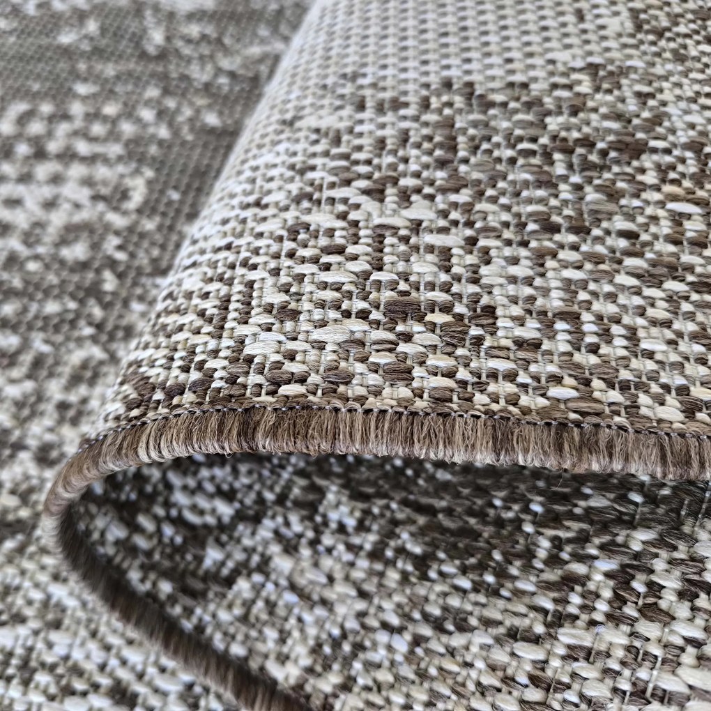 DY Hnedý obojstranný koberec z lana s abstraktným vzorom Zara 10 Rozmer: 160x230 cm
