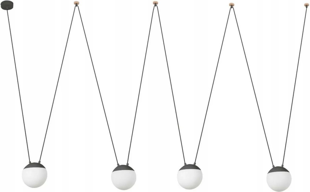 Faro Mine Pc Space závesné svietidlo 4xE27, tmavo šedá, variabilná montáž