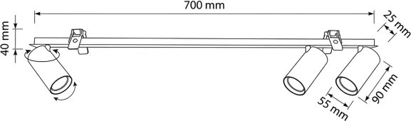 BRILAGI - Podhľadové svietidlo SELE 3xGU10/30W/230V biela