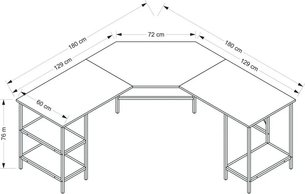 Pracovný stôl Power L Black