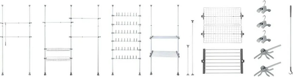 Wenko Set 2 teleskopických horizontálnych tyčí Herkules, biela