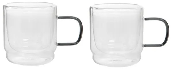 Sada dvoch hrnčekov CEMBRA RETRO priesvitné 888125 320 ml (2 ks)