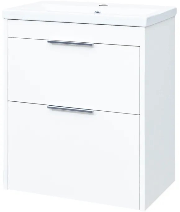 Mereo Mereo, Vigo, kúpeľňová skrinka s keramickým umývadlom, 61 cm, biela, dub, MER-CN311