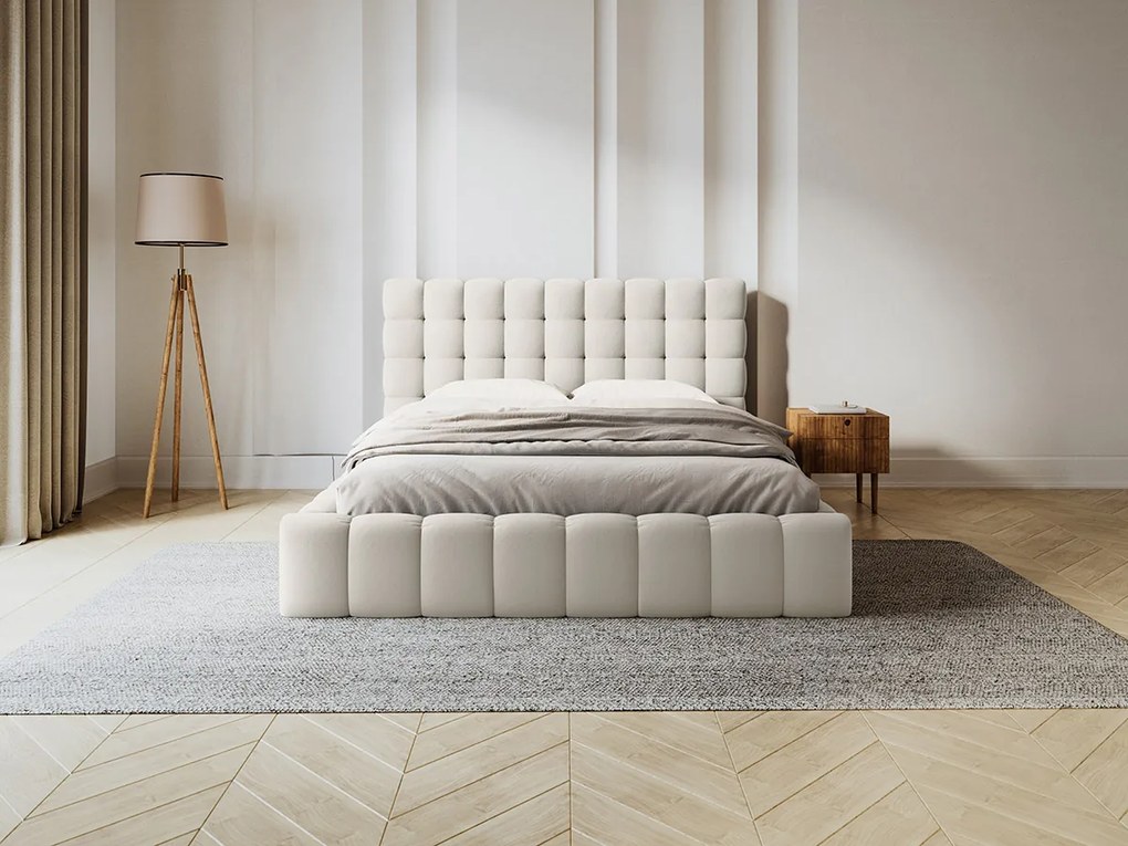 Micadoni Mamaia čalúnená posteľ - Kráľovská modrá, Zamat, 140 cm