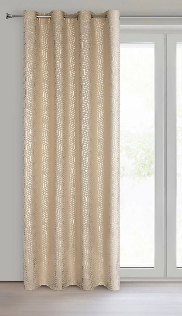 ZÁVES NA KRÚŽKOCH SEMI 140X250 CM VZOROVANÁ