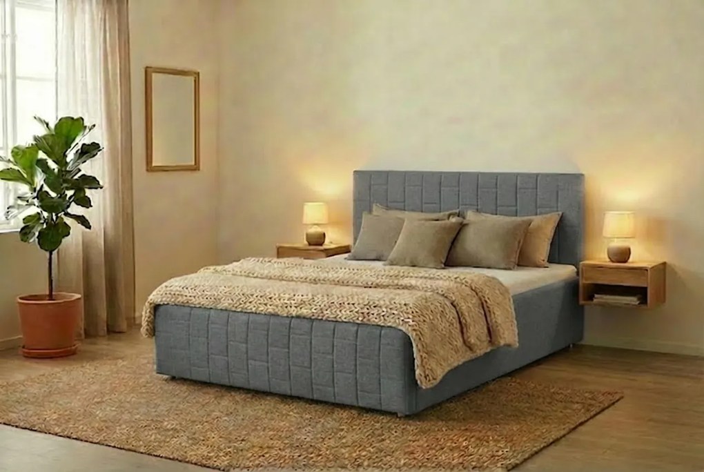 Postel OTTO 160x200 cm Svetlosivá Bez matraca