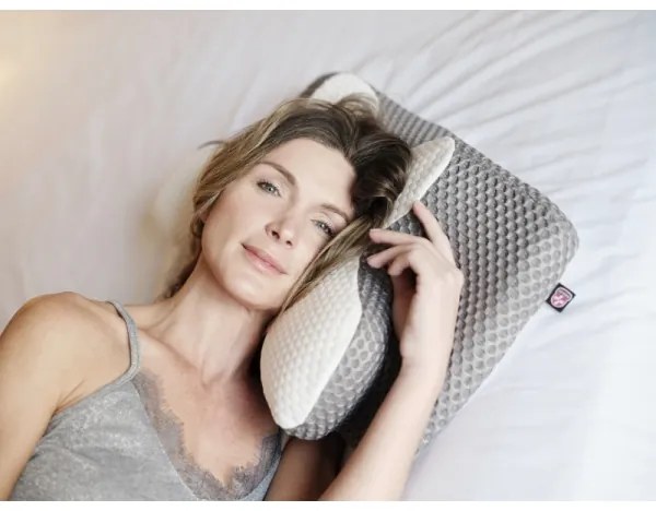 CONNECT IT CFH-6031-WH - Anatomický vankúš Lyra bielo-sivý