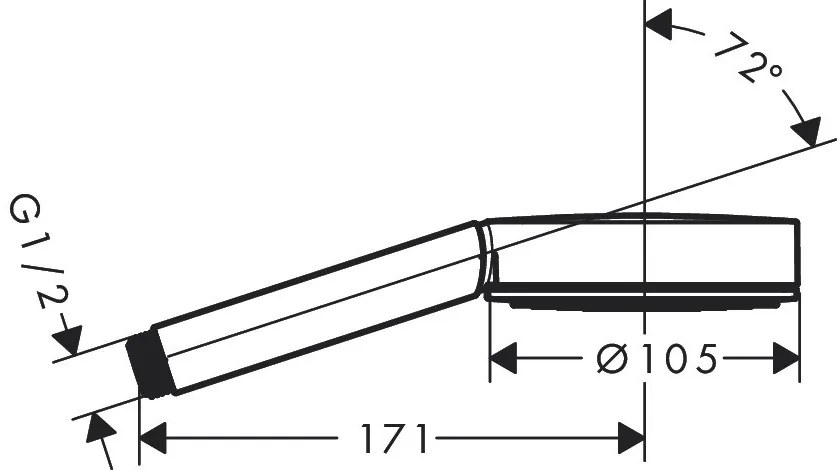 Hansgrohe Pulsify S, ručná sprcha 105 1jet, chrómová, HAN-24120000