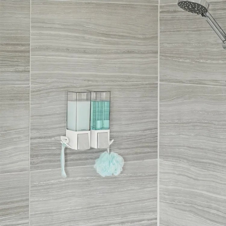 Dávkovač mydla Compactor Edge, 2 x 500 ml, biela